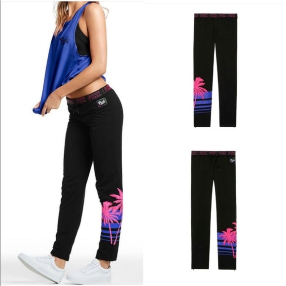 PINK Victoria's Secret Pants - Pink Victoria's Secret Straight Leg Palm Pants M